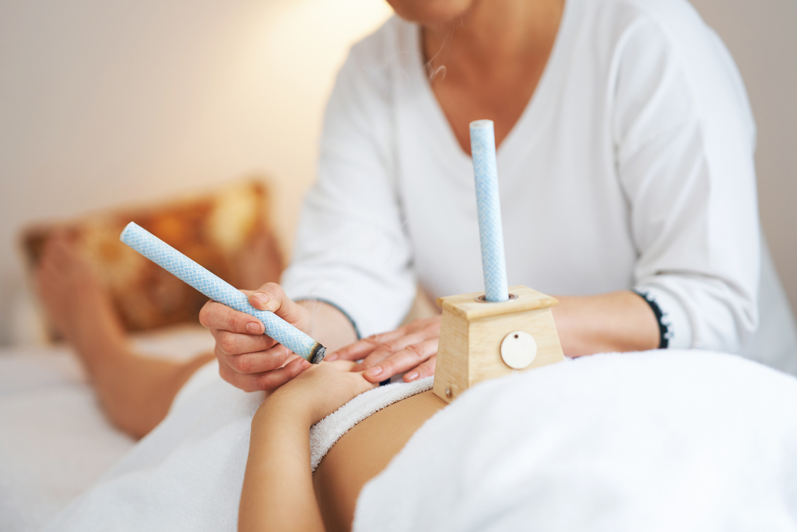 Picture of Moxibustion  on Woman Body